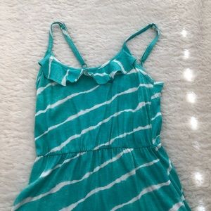 Blue and white dress